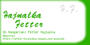 hajnalka fetter business card